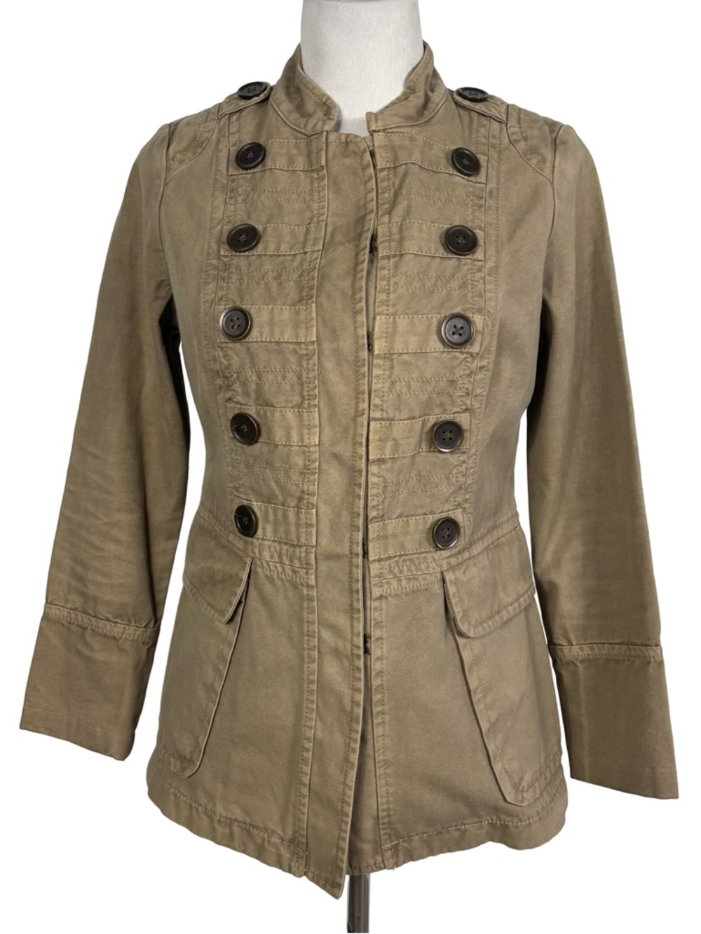 DKNY Jeans Y2K Military Utility Jacket Women's Petite Small Double Breasted